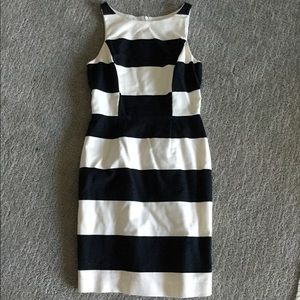 Black and off white striped dress